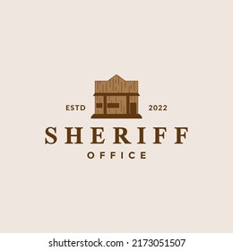 Vintage-Sheriff-Bürologo Design Vektorsymbol Symbol für kreative Idee