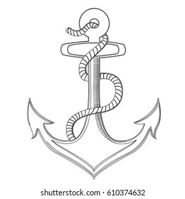 Vintage old style anchor
