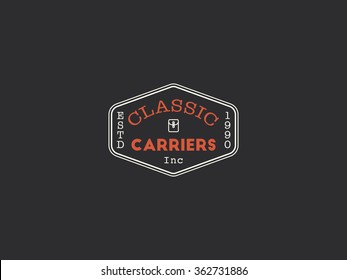 Vintage old style logo icon template.