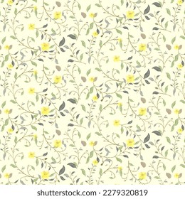 Vintage old style seamless pattern, beauty of nature pattern background, easy edit and printable, find fill pattern on swatches