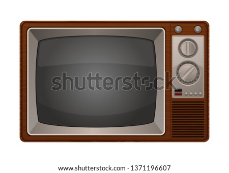 Vintage old television vector design illustration isolated on white background