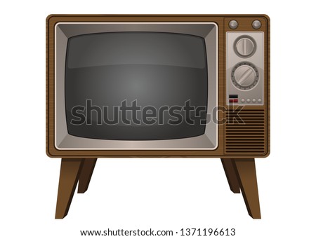 Vintage old television vector design illustration isolated on white background