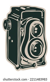 Vintage old TLR medium format film camera