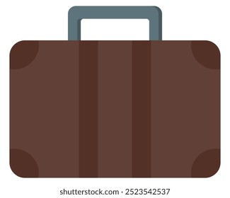 Vintage old travel suitcase isolated on white background.