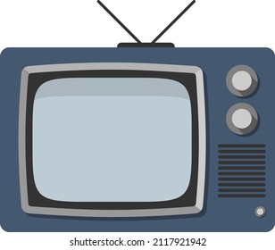 vintage old tube television, crt tv set isolated on white background, vector illustration