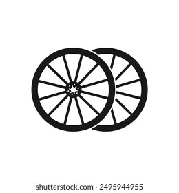 Vintage Old Wooden Cart Wheel logo design