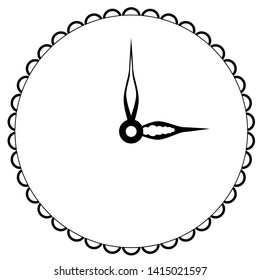 vintage old-fashioned clock isolated on transparent background.Graphic illustration design element mock up for web, print