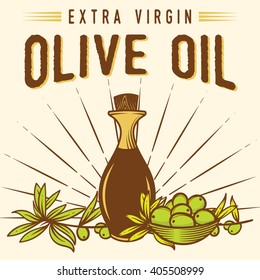 Vintage Olive Oil Label logo Badge