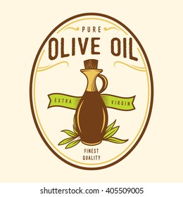 Vintage Olive Oil Label logo Badge