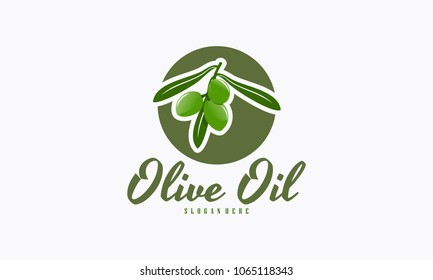 Vintage Olive Oil Logo Badge Template Design Vector, Olive Oil Emblem Design Concept