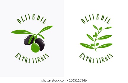 Vintage Olive Oil Logo Badge Template Design Vector, Olive Oil Emblem Design Concept