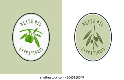 Vintage Olive Oil Logo Badge Template Design Vector, Olive Oil Emblem Design Concept