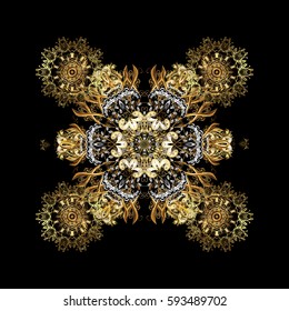 Vintage on a background with golden elements. Vector illustration.