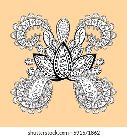 Vintage on a beige and white background with white elements. Vector illustration.