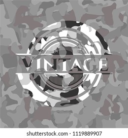 Vintage on grey camo pattern