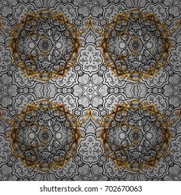 Vintage on a white background with golden elements. Christmas 2019, snowflake, new year.