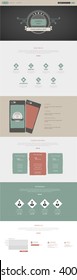 vintage one page website design with smartphone illustration