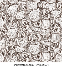 Vintage Onion Seamless Pattern