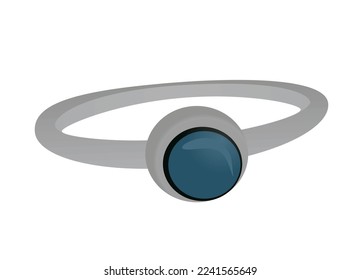 Vintage opal ring. vector illustration
