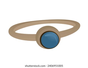 Vintage opal ring. vector illustration