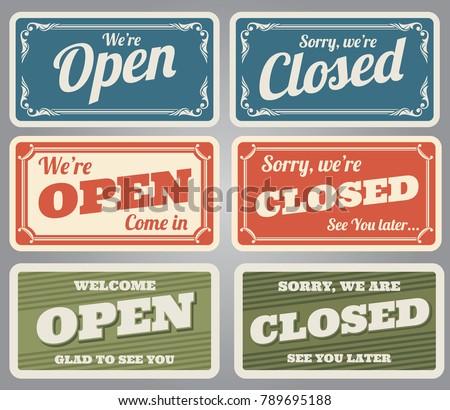 Similar – Store closed sign board hanging on the door