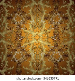 Vintage orange gold background. vector illustration texture. Pattern. Radial gradient shape. Snowflake, Christmas, New Year.