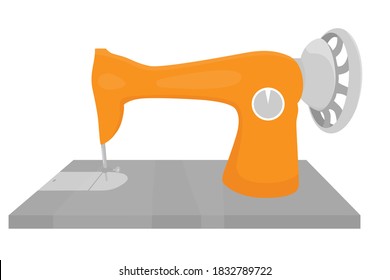 Vintage orange and gray sewing machine