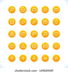 Vintage Orange Icon Set. Vector illustration.