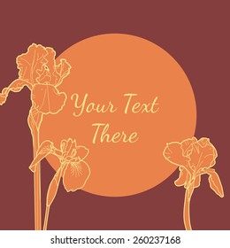 Vintage orange iris card