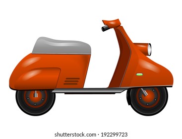 Vintage Orange Scooter