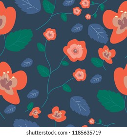 vintage orange seamless pattern background