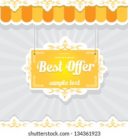 Vintage orange vector background with place for your text. vector cover and postcard or invitation card design.
