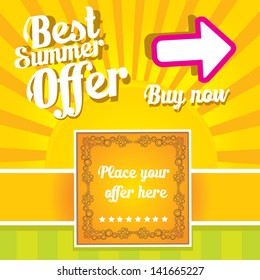 Vintage orange vector background with place for your text. retro color cover and postcard design template