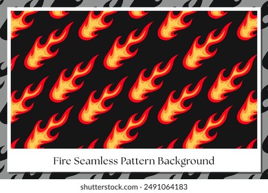 vintage orange yellow fire seamless pattern for print on textile, wrapping,banner, card. abstract fire pattern on black background. old school flaming pattern. groovy flame seamless pattern