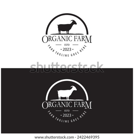 vintage organic animal farm logo premium retro  silhouette for business, livestock, labels and badges.
