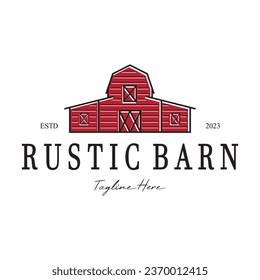 Vintage organic farmhouse or barn,warehouse, rustic barn and animal farmhouse logo design.