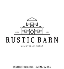 Vintage organic farmhouse or barn,warehouse, rustic barn and animal farmhouse logo design.