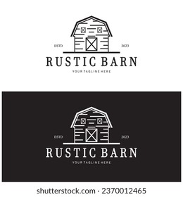 Vintage organic farmhouse or barn,warehouse, rustic barn and animal farmhouse logo design.