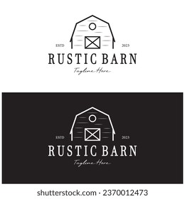 Vintage Bio-Bauernhof oder Scheune, Lager, rustikale Scheune und Tierfarm Logo Design.