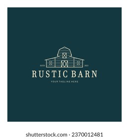 Vintage organic farmhouse or barn,warehouse, rustic barn and animal farmhouse logo design.