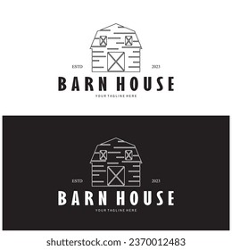 Vintage organic farmhouse or barn,warehouse, rustic barn and animal farmhouse logo design.