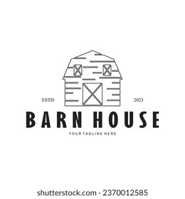Vintage organic farmhouse or barn,warehouse, rustic barn and animal farmhouse logo design.