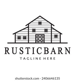 Vintage organic farmhouse or barn,warehouse, rustic barn and animal farmhouse logo design.