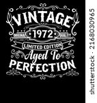 vintage original 1972 quality limited edition aged to perfection 50TH Birthday t-shirt design