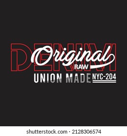 Vintage original denim typography t shirt design