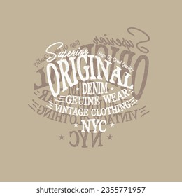 Vintage Original Denim typography tee graphic print