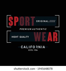 vintage original sport wear graphic tee shirt vector illustration