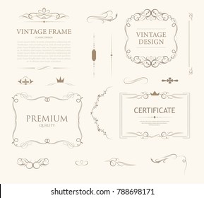 vintage ormament frame design with calligraphy swirl. illustration vector luxury style.