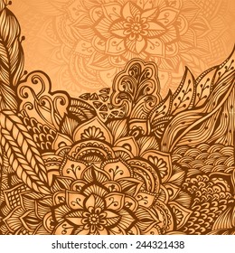 Vintage ornament background, drawing of technique zentangle