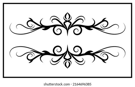 vintage ornament, black and white, border vector